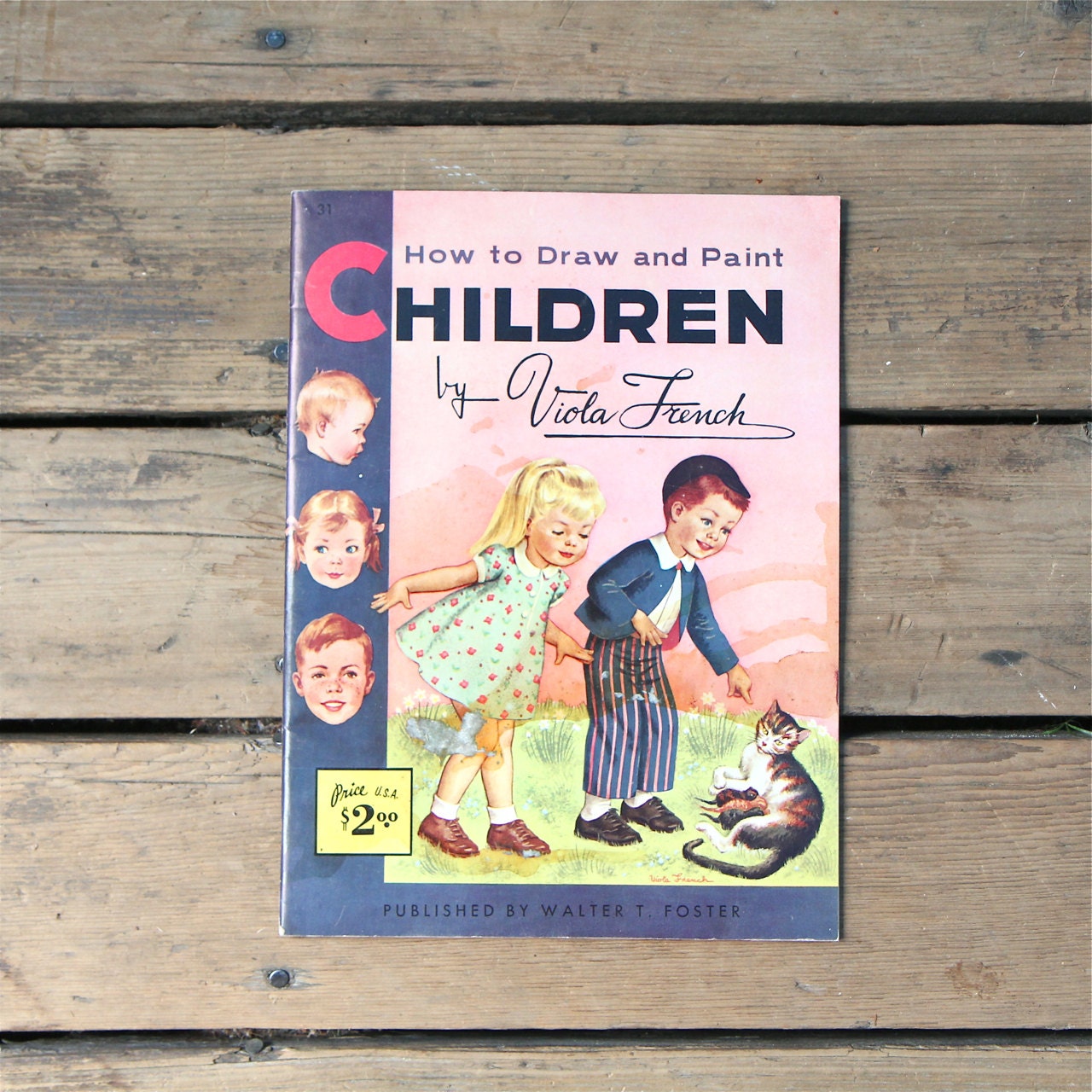 Vintage Children's Learn to Draw Art Book / Profile, Art Book, Art Instruction