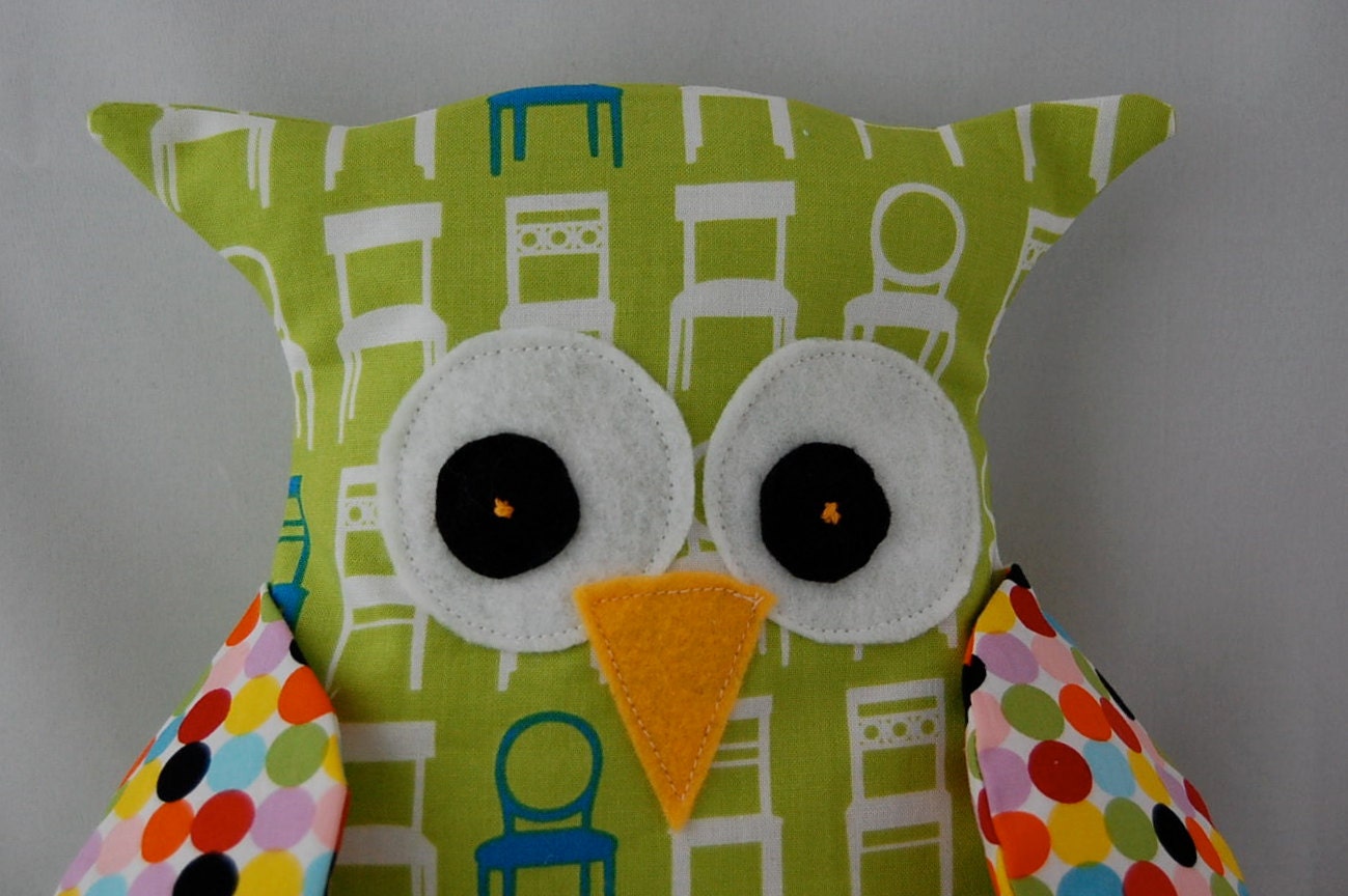 Green Plush Owl - Have a Seat