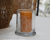 Two 2 inch Etched Glass Monogram Vinyl Decal