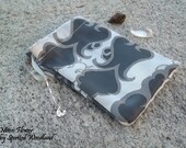 Tarot, Travel or Tea Drawstring Bag With Charm - Moon Flower