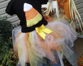 Halloween Girls CANDY CORN tee - ribbon fringe jeans - tutu set  sizes 6 - 9 - 12 -18 -24 mth -2 -3 -4 -5 - 6 - 7