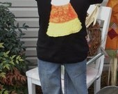 Halloween Girls CANDY CORN tee - ribbon fringe jeans  set  sizes 6 - 9 - 12 -18 -24 mth -2 -3 -4 -5 - 6 - 7