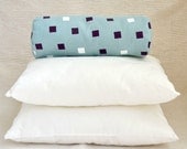 Teal blue bolster pillow cover with pixel design