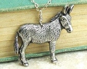 Donkey Necklace. Antiqued Pewter and Sterling Silver Necklace