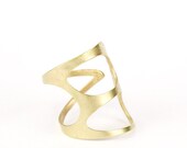 Adjustable gold ring - organic shapes - simple