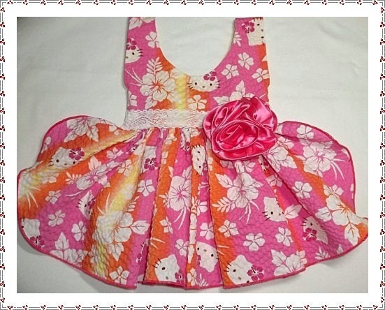 Reserved for Jackie Dress for Baby Girl First Birthday Hello Kitty Hawaiian Princess