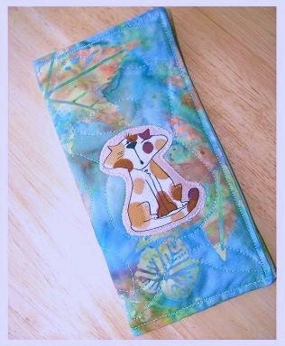 Calico Cat - Batik Quilted Glasses Holder