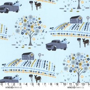 Madrona Road---Farmstead in Robin's Egg-1 yard--Violet Craft for Michael Miller Fabrics