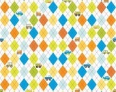 On The Go Argyle White - Fat Quarter