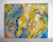 Lean Over  20" x 16" abstract painting on canvas