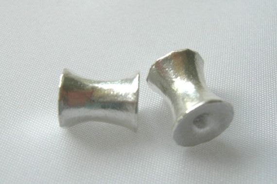 Sterling Silver Hour Glass Shape Beads pack of 2