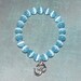 Om Buddha Cat's Eye Light Blue Bracelet