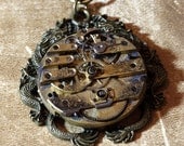 Steampunk Jewelry -  NECKLACE - Dragon and Antique Watch Movement
