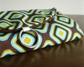 Travel Jewelry Roll Organizer Clutch - Brown Retro Diamonds