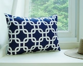 Pillow Cover Lumbar Navy Blue 16x20 Throw Pillow Accent