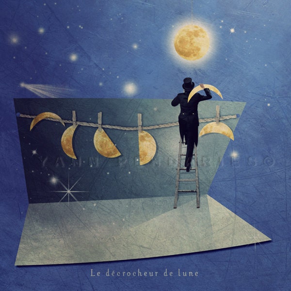 Figure photography, Nature photography, Wall decor,  Wall art, Astronomy print, I love you to the moon and back, Nursery, 8x8 (20x20cm)