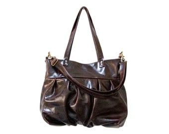 Mini Ruche Bag in Dark Espresso Brown Leather - Made to Order