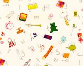 Alexander Henry Market ABC's of Fleas in bright, 1 yard