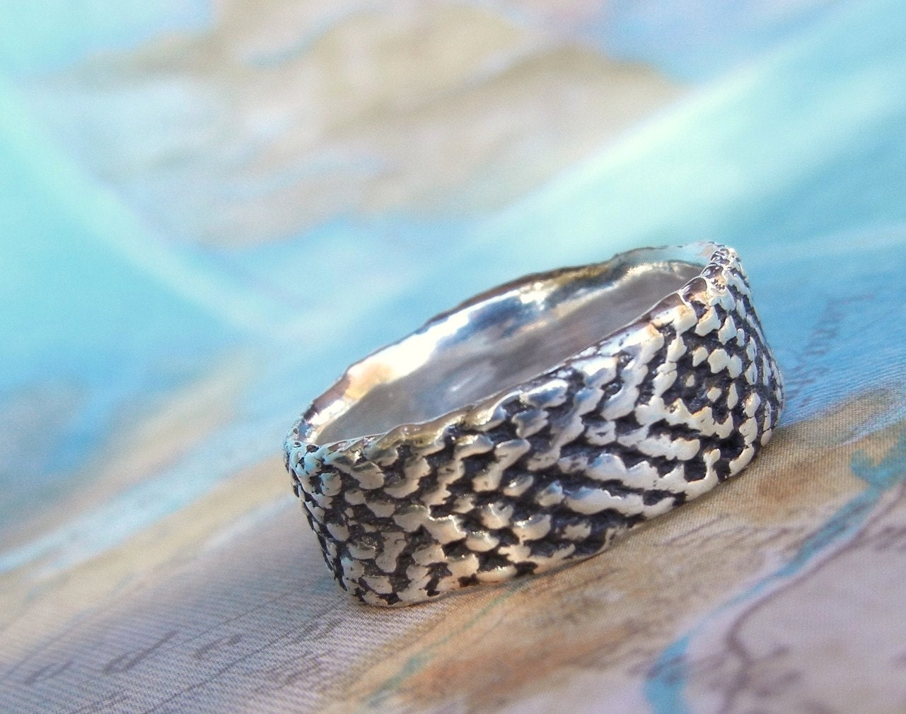 Friendship Bracelet Ring, Best Friend Jewelry Gift, Eco Friendly Jewelry, Handmade SIlver Ring, Handmade Woven Textured Ring