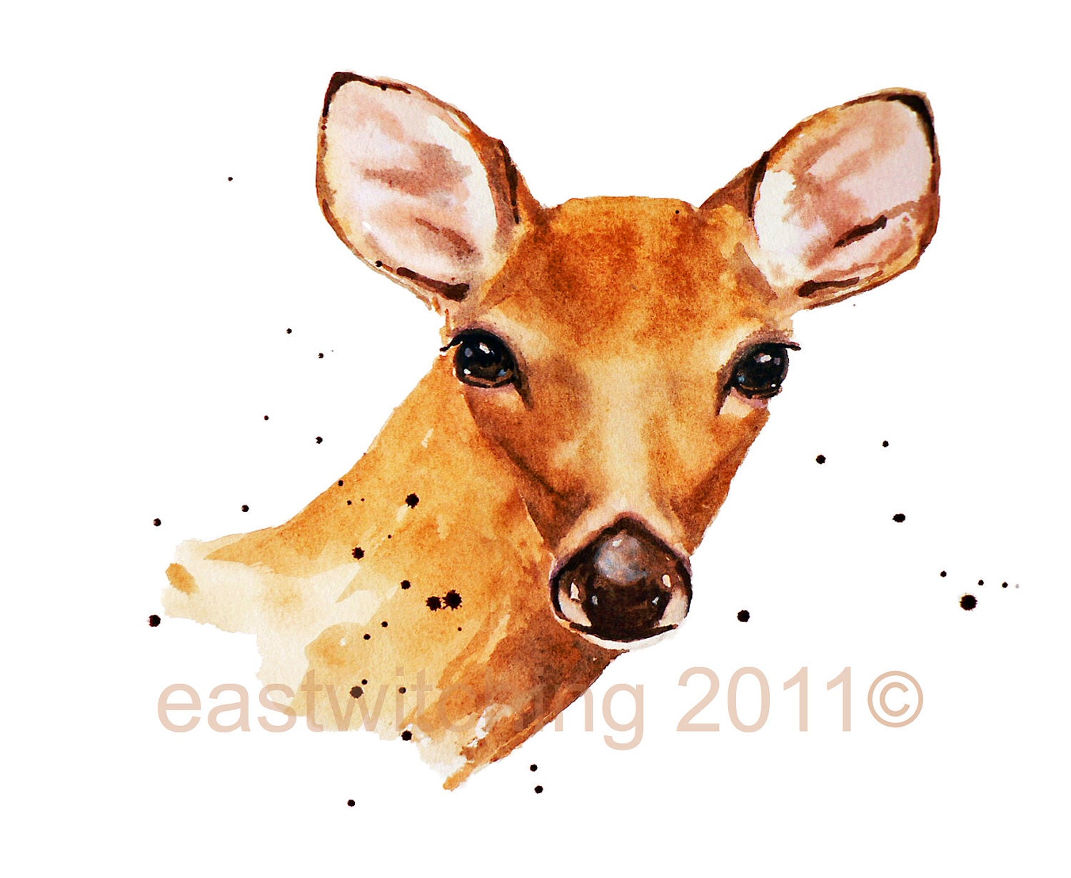 DEER Art Print, For the doe eyed lady in your world, animal gifts for her, into the woods, cabin