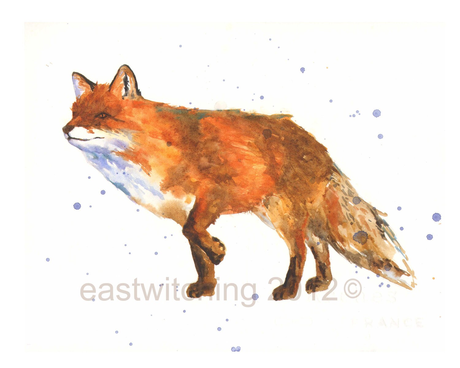 watercolor fox