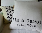Wedding Gift Personalized Pillow Custom Anniversary Gift Modern Design- Pillow Insert Included