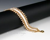 Here Comes The Bride bracelet, Beadweaving, Tila Beads