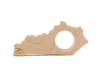 Wooden Teether Kentucky State wood toy natural baby toy