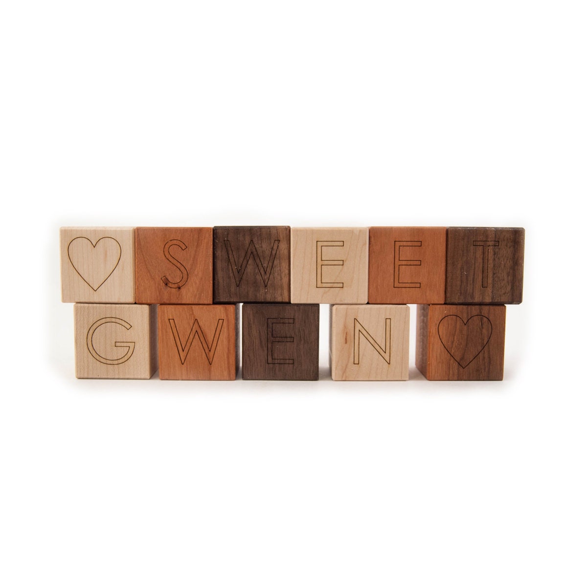 11 personalized wooden blocks, alphabet letter baby toys modern wood name blocks
