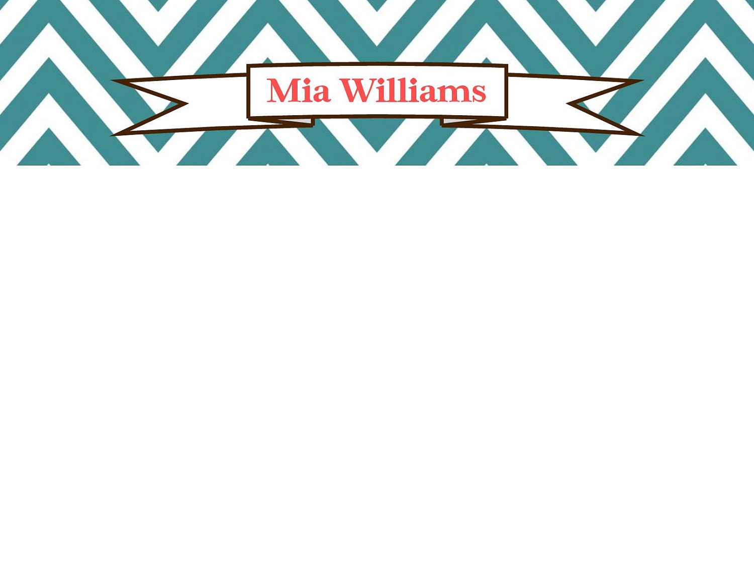 Chevron Banner Personalized Stationary