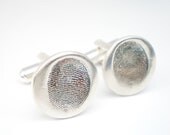 Personalized Dad, Silver Fingerprint Cufflinks, Men's Jewelry, Men's Cufflinks, Thumbprint Jewelry, Customized Jewelry