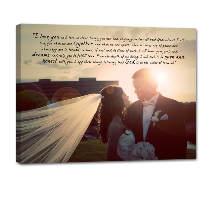 Personalized Wedding Decor Gift Your photo on canvas word art on Photograph Personalized Custom Art Canvas Wedding 18X24