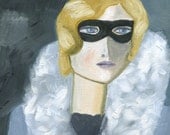 Iris H., Incognito.  Limited edition print of an original oil painting by Vivienne Strauss.