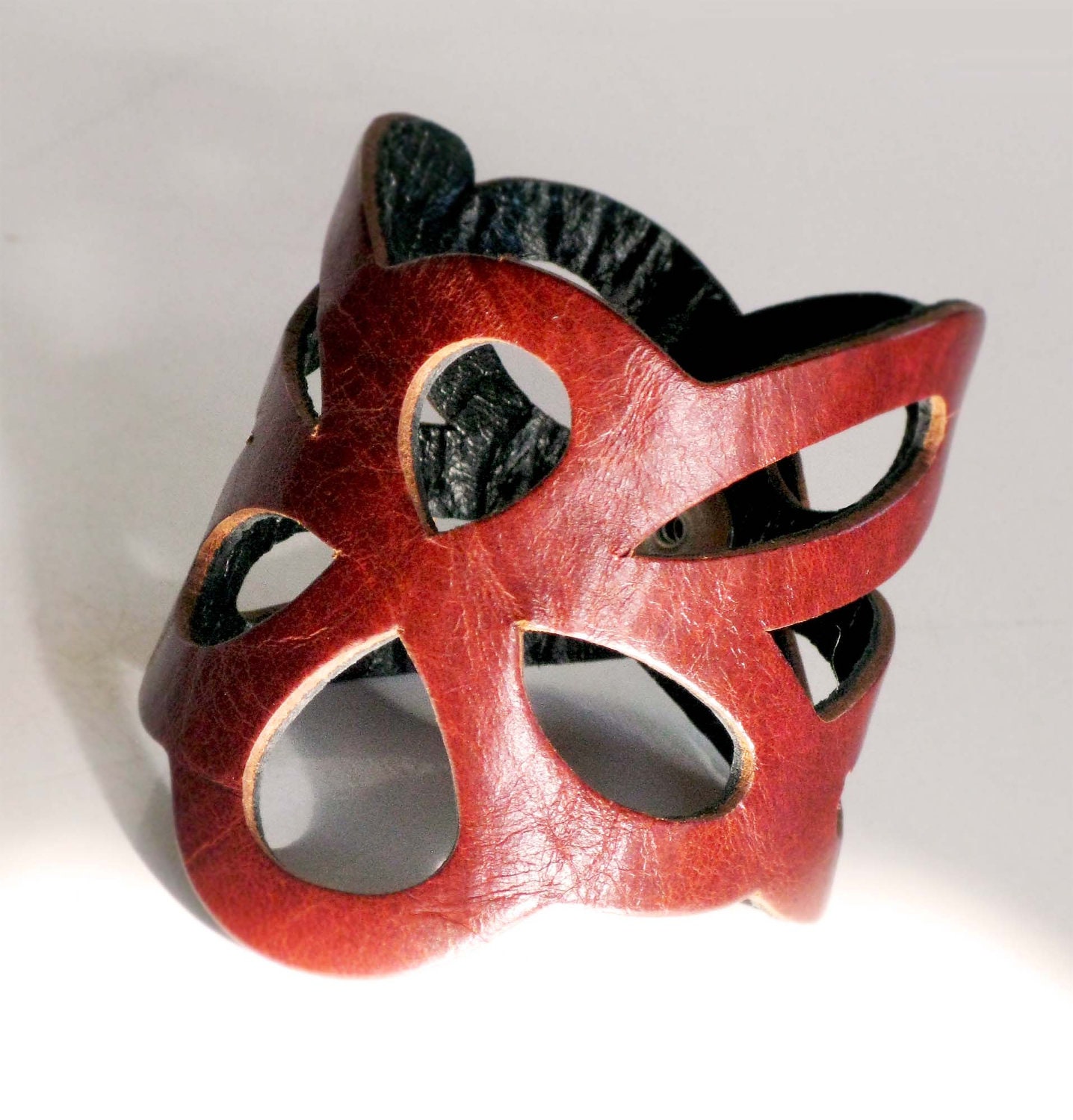 SALE Leather Cuff  Bracelet Any Color with Black Reversible Butterfly