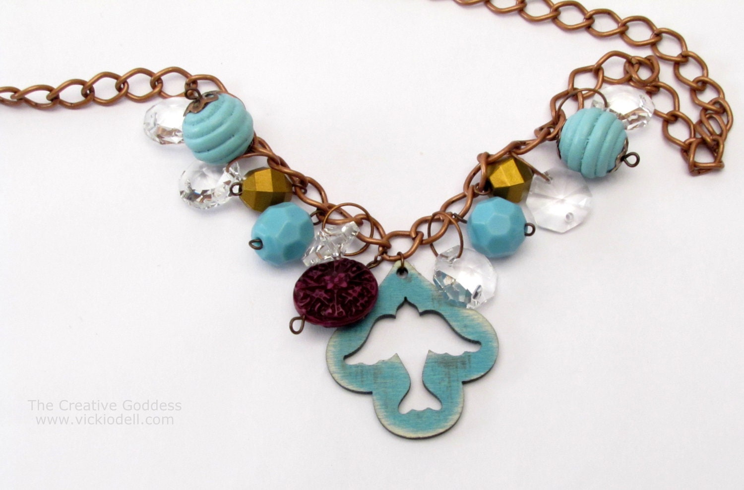 Boho Chic Bluebird Necklace and Earrings
