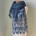 Lace crochet shawl steal blue  H777