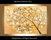 Contemporary Landscape Painting Heavy Texture Metallic Colors Painting Palette Knife Wall Decor