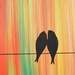 36 Original Modern Abstract Heavy Texture Impasto Acrylic Painting Landscape Love Birds Wall Décor "The Promise VII" by QIQIGALLERY
