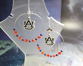 College Hoop Earrings - Auburn Tigers