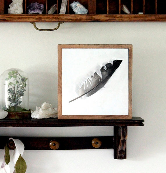 Feather Art Original Drawing Ink Painting