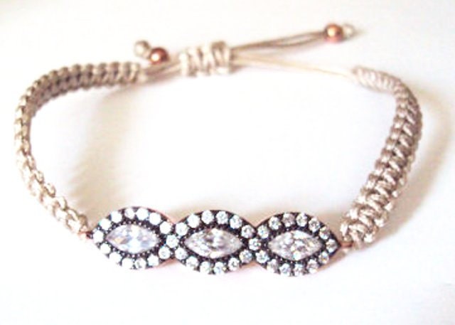 Stone Bracelet on Macrame Band