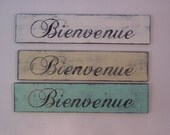 FRENCH COUNTRY WELCOME sign Bienvenue /  housewarming gift / shabby cottage chic welcome sign / bienvenue