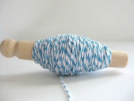 bakers twine-bright blue and white (25 yds)