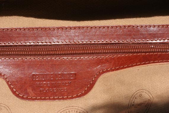 Vintage Italian Brown Leather Travel Bag