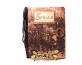 Halloween Spell Book Spells and Incantations, Spell Journal, Faux Leather, Fun Halloween Journal Primitive Aged Look