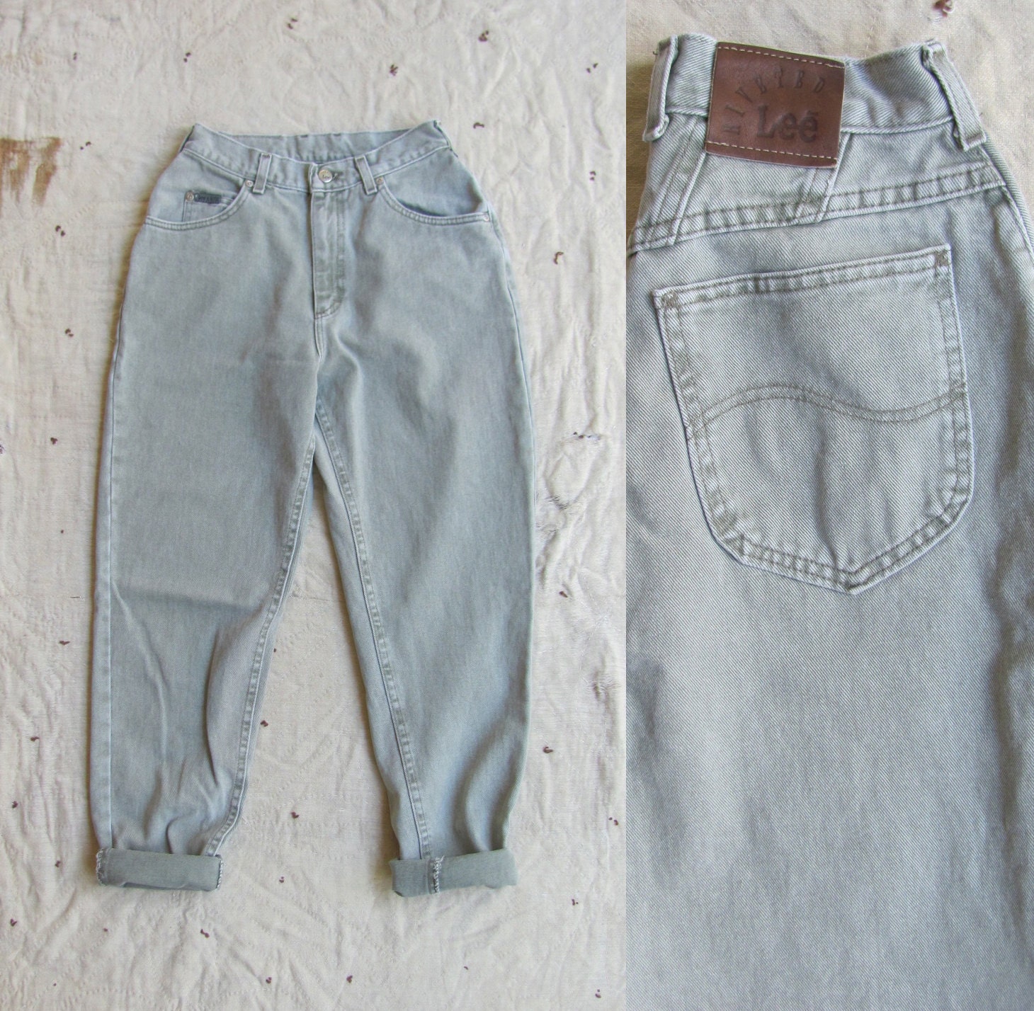vintage 1980s dusty sage high waisted Lee jeans s m