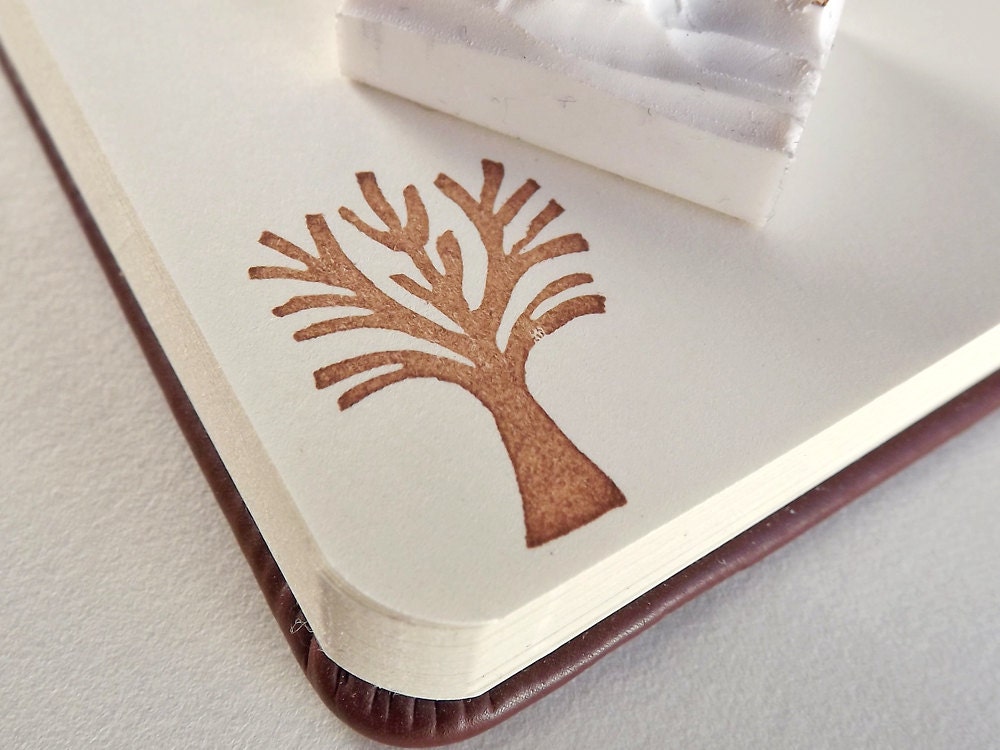 winter tree - hand carved stamp