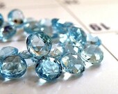 Sky Blue Topaz Briolette Heart Gemstone Faceted 7mm Set of 4 beads