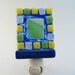 Fused Glass Night Light Mosaic Yellow Blue Green