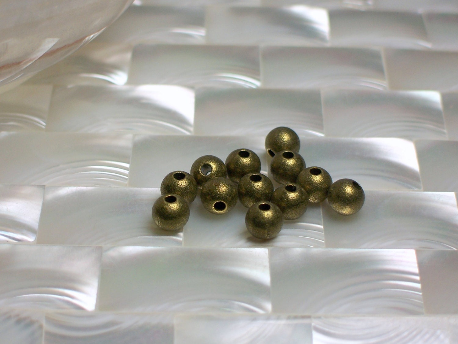 Antique Brass tone 6mm Round Beads 12pcs